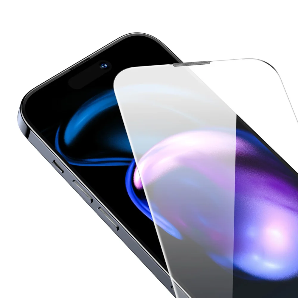 Baseus Set of 2x Tempered Glass for iPhone 14 Pro Full Screen with Speaker Cover 0.3mm + Mounting Frameeng