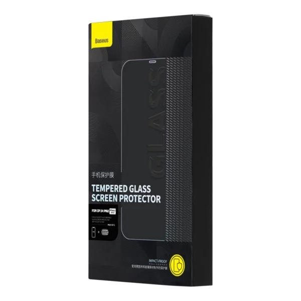 Baseus Set of 2x Tempered Glass for iPhone 14 Pro Full Screen with Speaker Cover 0.3mm + Mounting Frameeng