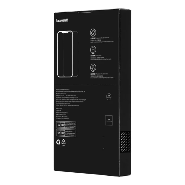 Baseus Set of 2x Tempered Glass for iPhone 14 Pro Full Screen with Speaker Cover 0.3mm + Mounting Frameeng
