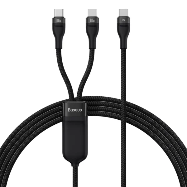 Baseus Flash Series Ⅱ Fast Charging Cable 2in1 USB-C - 2xUSB-C 100W 1.5m blackeng