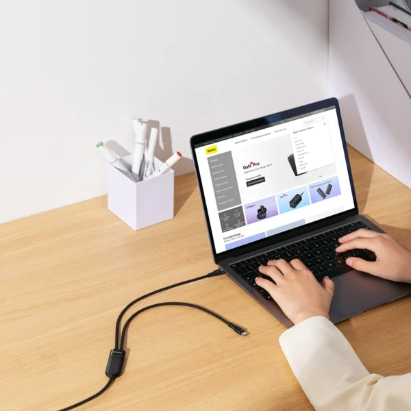 Baseus Flash Series Ⅱ Fast Charging Cable 2in1 USB-C - 2xUSB-C 100W 1.5m blackeng