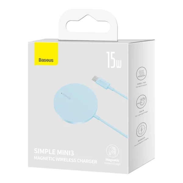 Baseus Simple Mini3 magnetic charger MagSafe Qi 15W blueeng