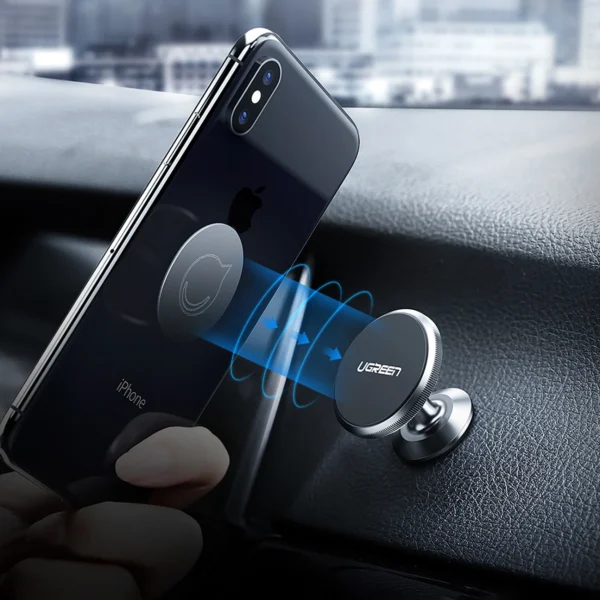 Ugreen LP117 60316 magnetic car phone holder on the dashboard - blackeng