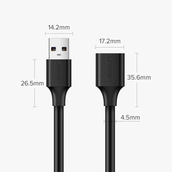 Ugreen USB (male) - USB (female) 2.0 extension cable 480Mb/s 3m black (US103)eng