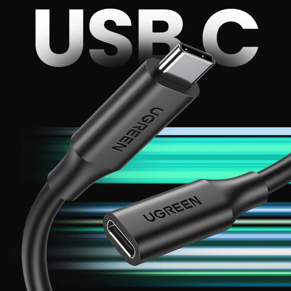 Ugreen 10387 USB-C - USB-C PD QC cable 4K 60Hz 100W 5A 10Gb/s 1m - blackeng