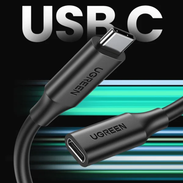 Ugreen 10387 USB-C - USB-C PD QC cable 4K 60Hz 100W 5A 10Gb/s 1m - blackeng