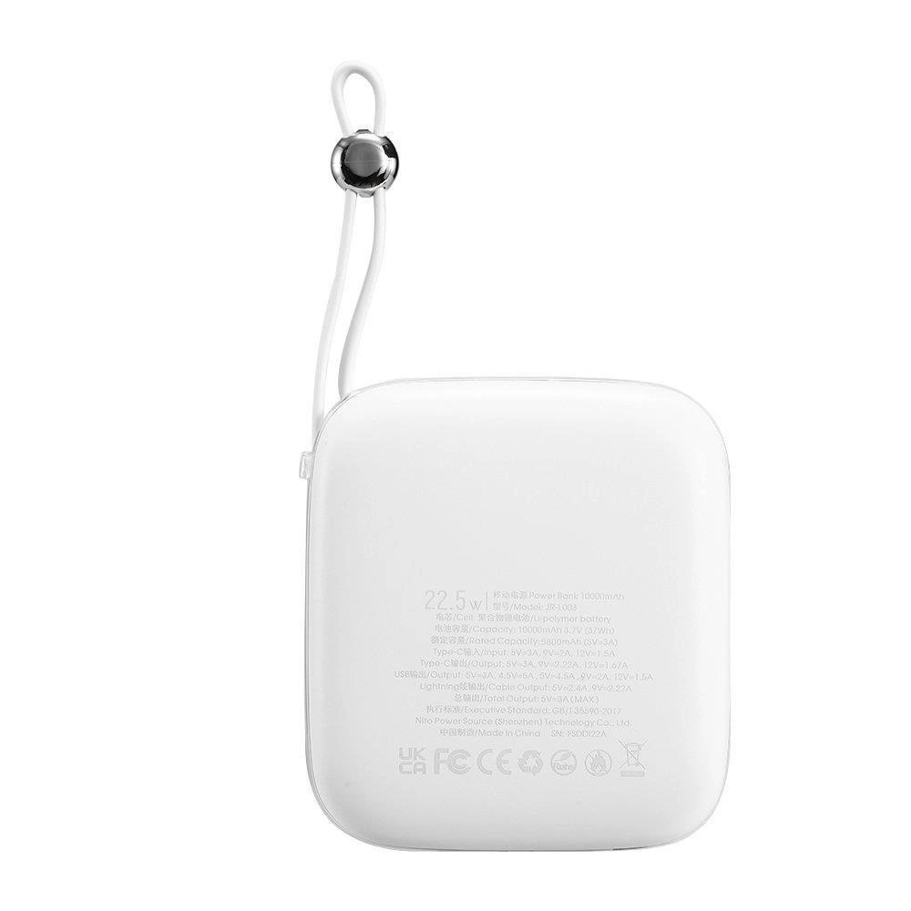 Joyroom powerbank 10000mAh Jelly Series 22.5W with built-in Lightning cable white (JR-L003)eng