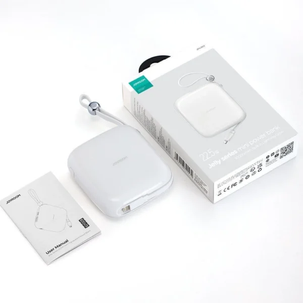 Joyroom powerbank 10000mAh Jelly Series 22.5W with built-in Lightning cable white (JR-L003)eng