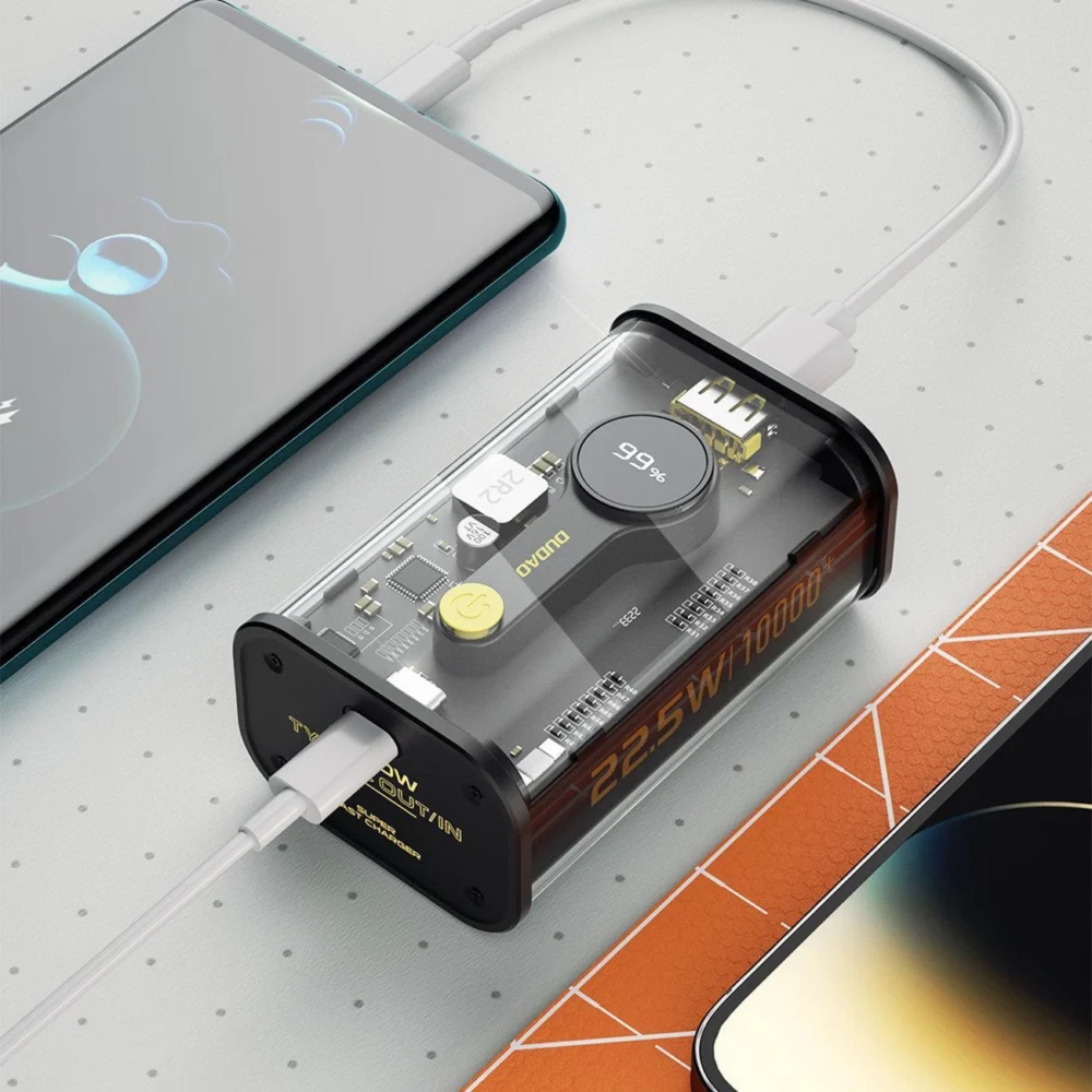 Dudao power bank 10000mAh 1xUSB-C / 1xUSB-A 22.5W PD black (K16)eng