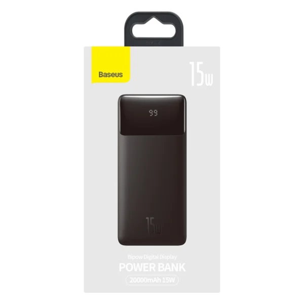 [AFTER RETURN] Baseus Bipow fast charging power bank 20000mAh 15W black (Overseas Edition) + USB-A - Micro USB cable 0.25m black (PPBD050101)eng