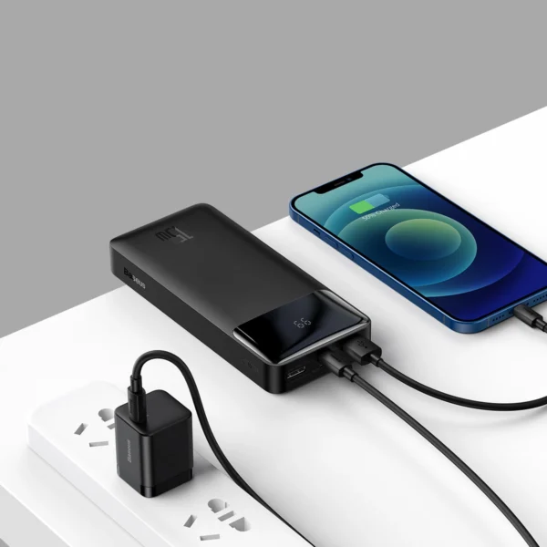 [AFTER RETURN] Baseus Bipow fast charging power bank 20000mAh 15W black (Overseas Edition) + USB-A - Micro USB cable 0.25m black (PPBD050101)eng