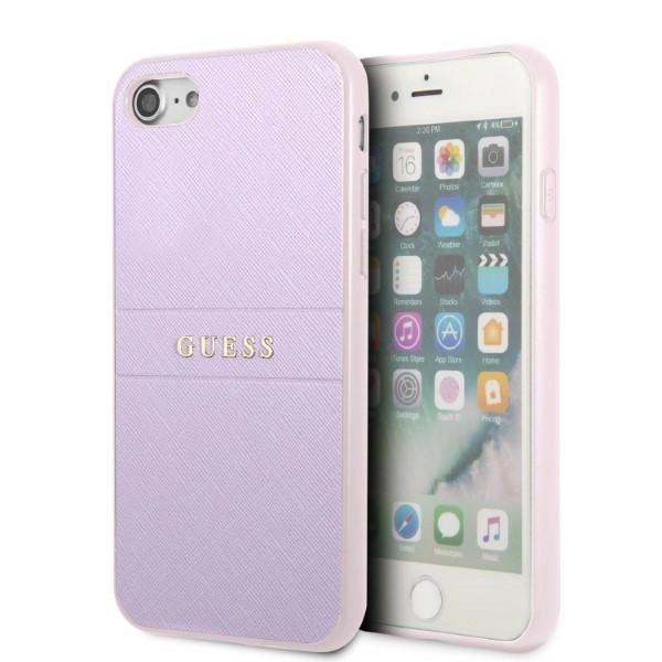 Guess GUHCI8PSASBPU iPhone 7/8 / SE 2020 / SE 2022 hardcase purple/purple Saffiano Hot Stamp & Metal Logoeng