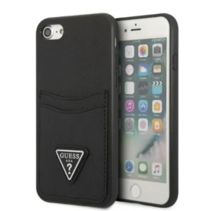 Guess GUHCI8PSATPK iPhone 7/8 SE 2020 / SE 2022 hardcase black/black hardcase Saffiano Triangle Logo Cardsloteng