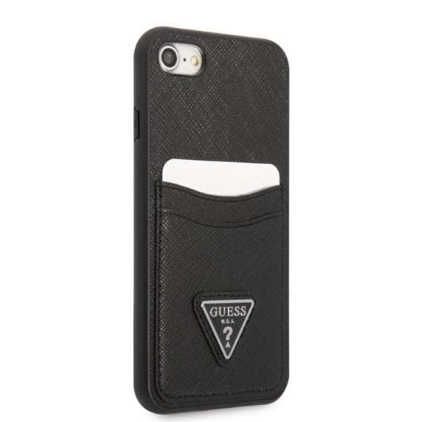 Guess GUHCI8PSATPK iPhone 7/8 SE 2020 / SE 2022 hardcase black/black hardcase Saffiano Triangle Logo Cardsloteng