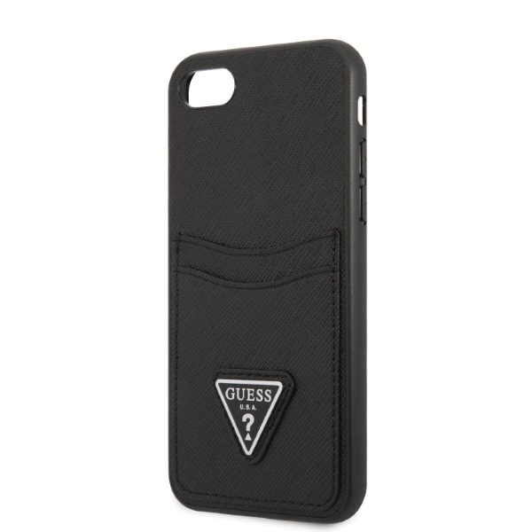 Guess GUHCI8PSATPK iPhone 7/8 SE 2020 / SE 2022 hardcase black/black hardcase Saffiano Triangle Logo Cardsloteng