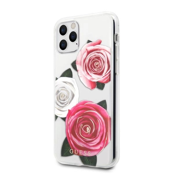 Guess GUHCN58ROSTRT iPhone 11 Pro transparent hardcase Flower Desire Pink & White Roseeng