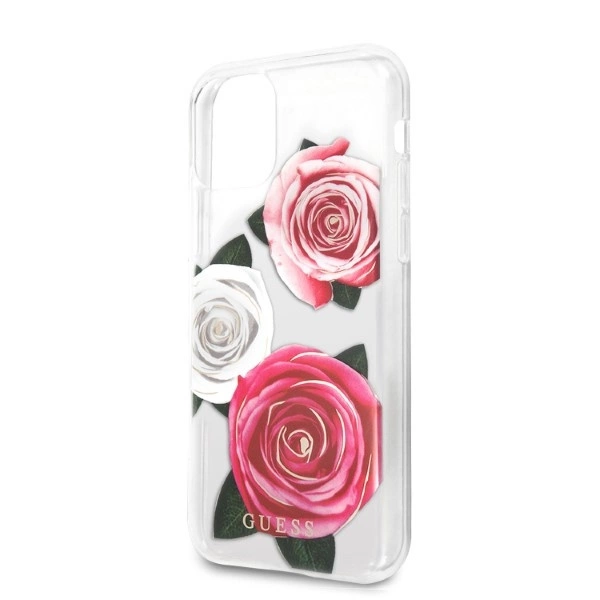 Guess GUHCN58ROSTRT iPhone 11 Pro transparent hardcase Flower Desire Pink & White Roseeng