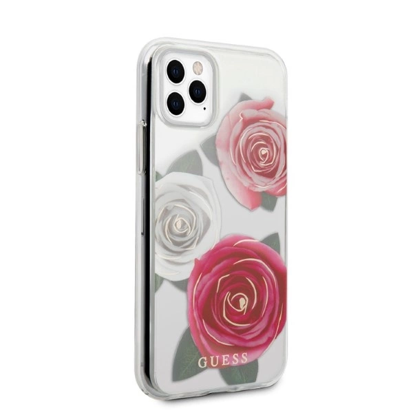 Guess GUHCN58ROSTRT iPhone 11 Pro transparent hardcase Flower Desire Pink & White Roseeng