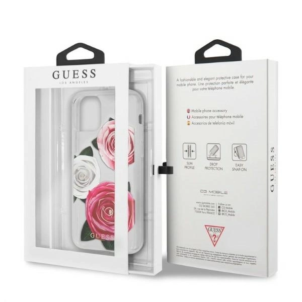 Guess GUHCN58ROSTRT iPhone 11 Pro transparent hardcase Flower Desire Pink & White Roseeng