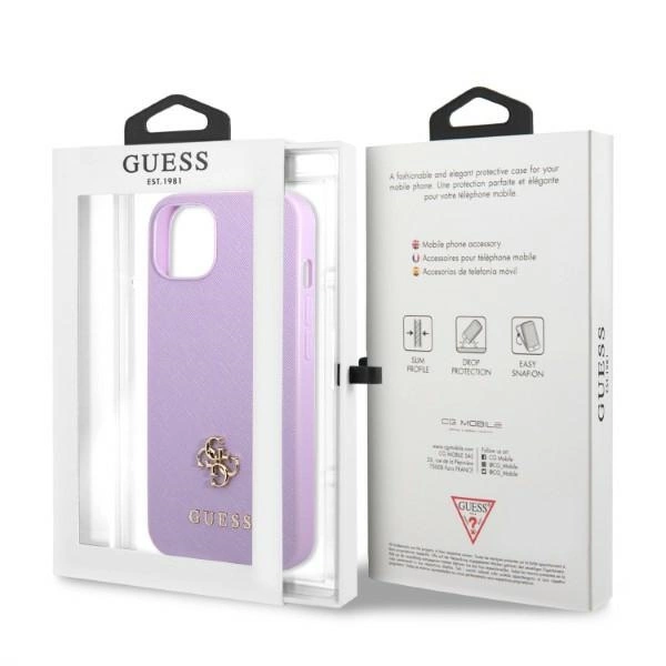 Guess GUHCP13MPS4MU iPhone 13 6.1" purple/purple hardcase Saffiano 4G Small Metal Logoeng