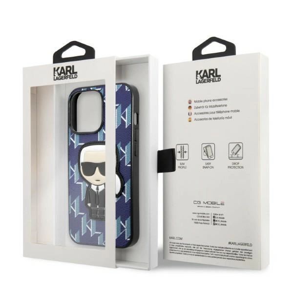 Karl Lagerfeld KLHCP13LPMNIKBL iPhone 13 Pro / 13 6.1" hardcase blue/blue Monogram Ikonik Patcheng
