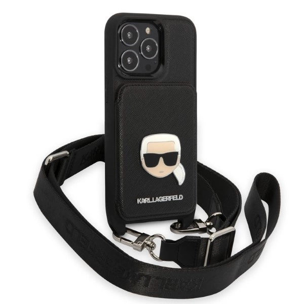 Karl Lagerfeld KLHCP13LSAKHPK iPhone 13 Pro / 13 6.1" Hardcase Saffiano Metal Karl Headeng