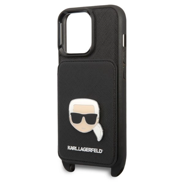 Karl Lagerfeld KLHCP13LSAKHPK iPhone 13 Pro / 13 6.1" Hardcase Saffiano Metal Karl Headeng