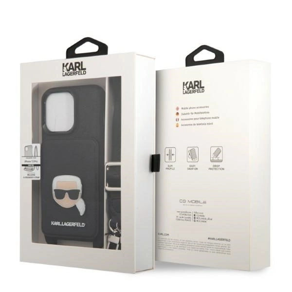Karl Lagerfeld KLHCP13LSAKHPK iPhone 13 Pro / 13 6.1" Hardcase Saffiano Metal Karl Headeng