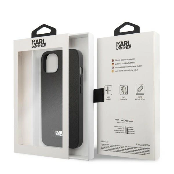 Karl Lagerfeld KLHCP13MSFMP2K iPhone 13 6.1" hardcase black/black Saffiano Plaqueeng