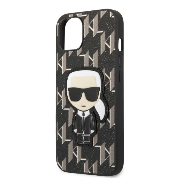 Karl Lagerfeld KLHCP13SPMNIKBK iPhone 13 mini 5.4" hardcase black/black Monogram Ikonik Patcheng