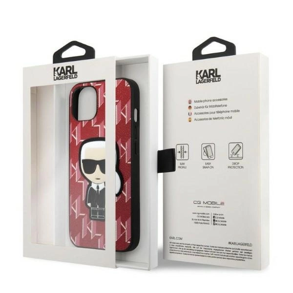 Karl Lagerfeld KLHCP13SPMNIKPI iPhone 13 mini 5.4" hardcase red/red Monogram Ikonik Patcheng