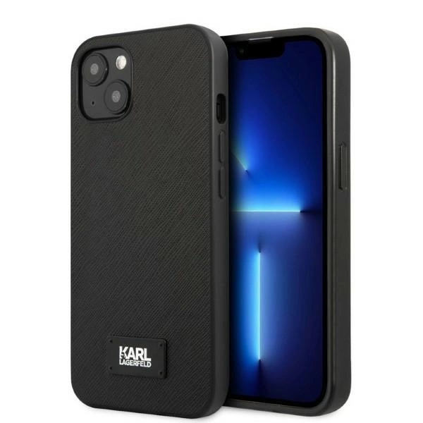 Karl Lagerfeld KLHCP13SSFMP2K iPhone 13 mini 5.4" hardcase black/black Saffiano Plaqueeng
