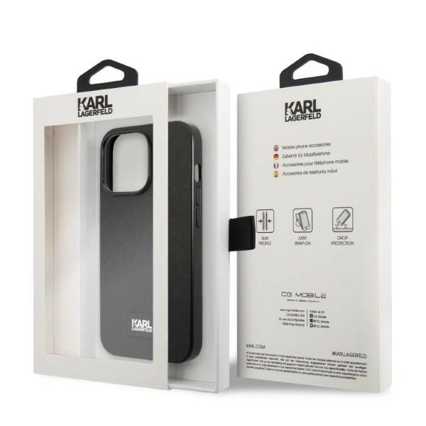 Karl Lagerfeld KLHCP13XSFMP2K iPhone 13 Pro Max 6.7" hardcase black/black Saffiano Plaqueeng
