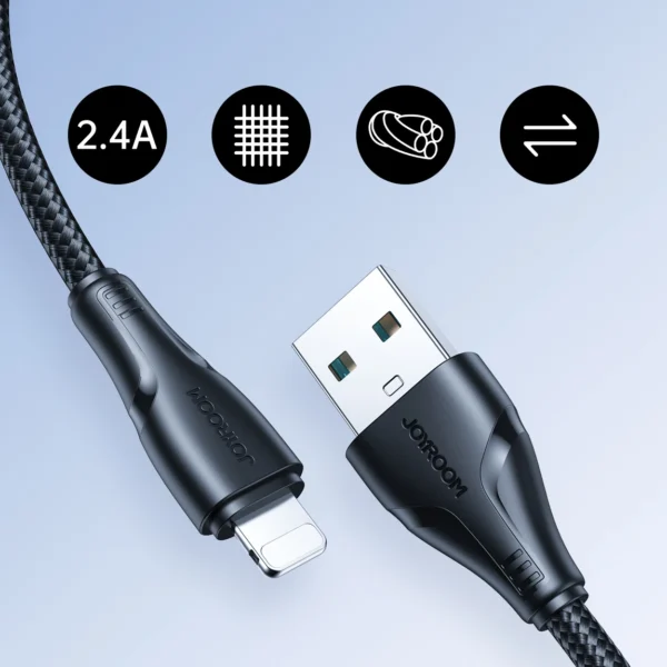 Joyroom Surpass Series A11 USB-A / Lightning 2.4A Cable 0.25 m - Blackeng