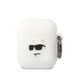 Karl Lagerfeld KLA2RUNCHH AirPods 1/2 cover white/white Silicone Choupette Head 3Deng