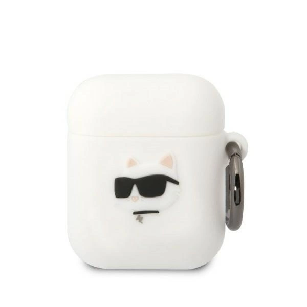 Karl Lagerfeld KLA2RUNCHH AirPods 1/2 cover white/white Silicone Choupette Head 3Deng