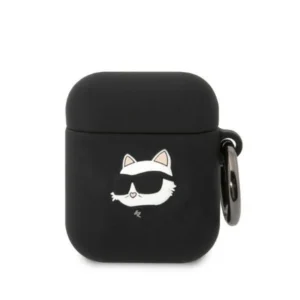Karl Lagerfeld KLA2RUNCHK AirPods 1/2 cover black/black Silicone Choupette Head 3Deng