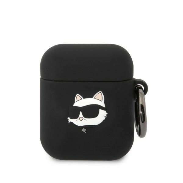 Karl Lagerfeld KLA2RUNCHK AirPods 1/2 cover black/black Silicone Choupette Head 3Deng