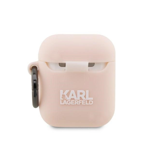 Karl Lagerfeld KLA2RUNCHP AirPods 1/2 cover pink/pink Silicone Choupette Head 3Deng