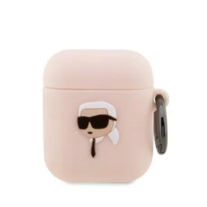 Karl Lagerfeld KLA2RUNIKP AirPods 1/2 cover pink/pink Silicone Karl Head 3Deng