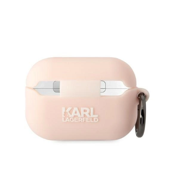 Karl Lagerfeld KLAP2RUNCHP AirPods Pro 2 cover pink/pink Silicone Choupette Head 3Deng