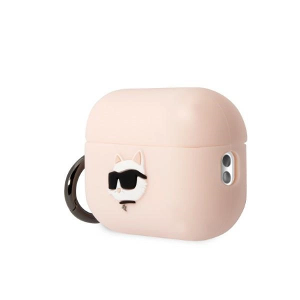 Karl Lagerfeld KLAP2RUNCHP AirPods Pro 2 cover pink/pink Silicone Choupette Head 3Deng