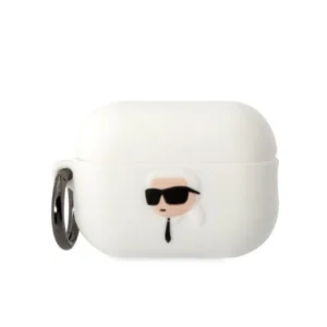 Karl Lagerfeld KLAP2RUNIKH AirPods Pro 2 cover white/white Silicone Karl Head 3Deng
