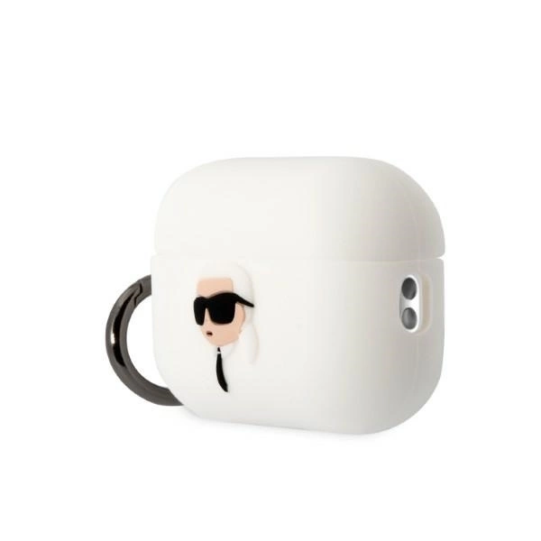 Karl Lagerfeld KLAP2RUNIKH AirPods Pro 2 cover white/white Silicone Karl Head 3Deng