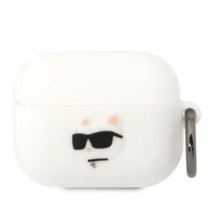 Karl Lagerfeld KLAPRUNCHH AirPods Pro cover white/white Silicone Choupette Head 3Deng