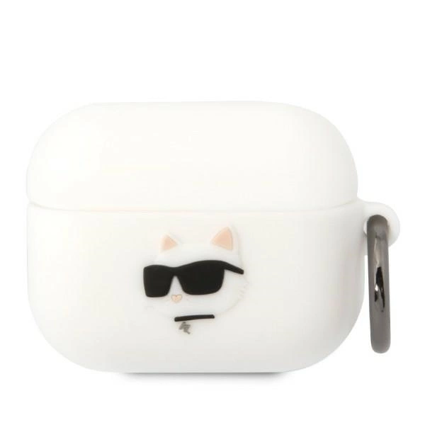 Karl Lagerfeld KLAPRUNCHH AirPods Pro cover white/white Silicone Choupette Head 3Deng
