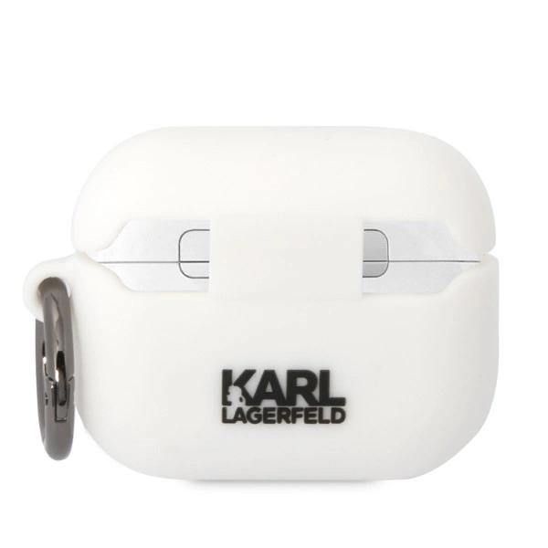 Karl Lagerfeld KLAPRUNCHH AirPods Pro cover white/white Silicone Choupette Head 3Deng