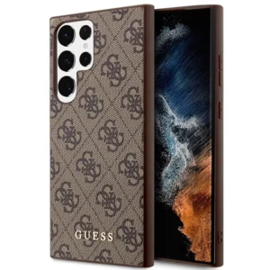 Guess GUHCS23LG4GFBR S23 Ultra S918 brown/brown hard case 4G Metal Gold Logoeng