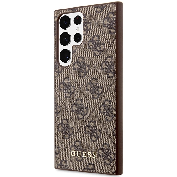 Guess GUHCS23LG4GFBR S23 Ultra S918 brown/brown hard case 4G Metal Gold Logoeng