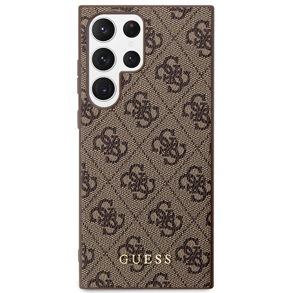 Guess GUHCS23LG4GFBR S23 Ultra S918 brown/brown hard case 4G Metal Gold Logoeng